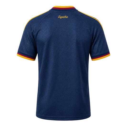 Camiseta selección España campeones AZUL 2026/27 - vista trasera azul