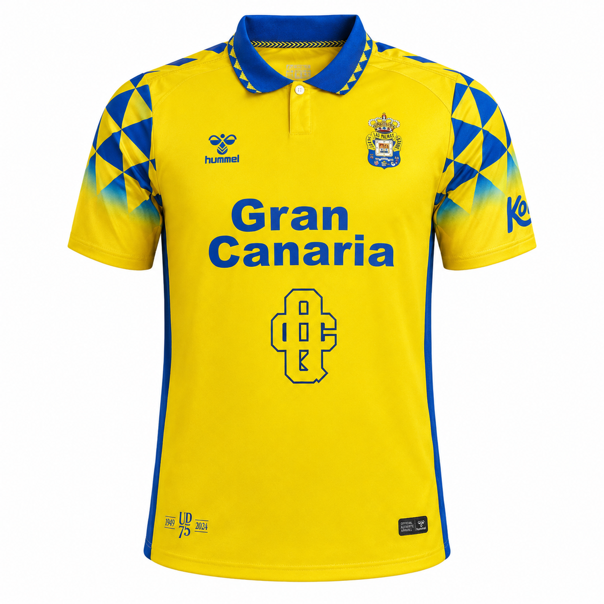 Camiseta UD Las Palmas Quevedo «BUENAS NOCHES» - vista frontal amarilla