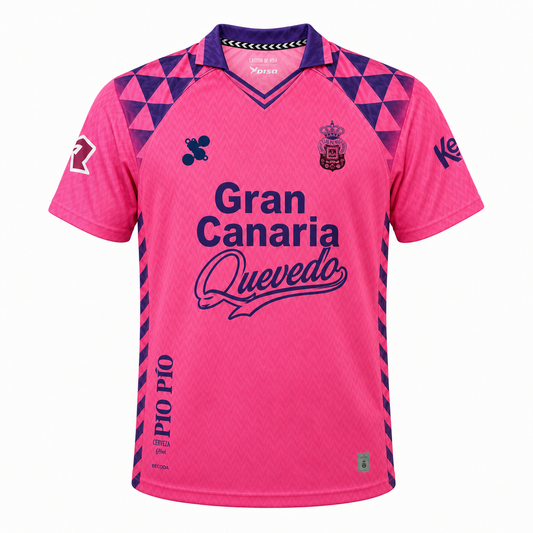 Camiseta UD Las Palmas Quevedo «EL BAIFO» ROSA - vista frontal